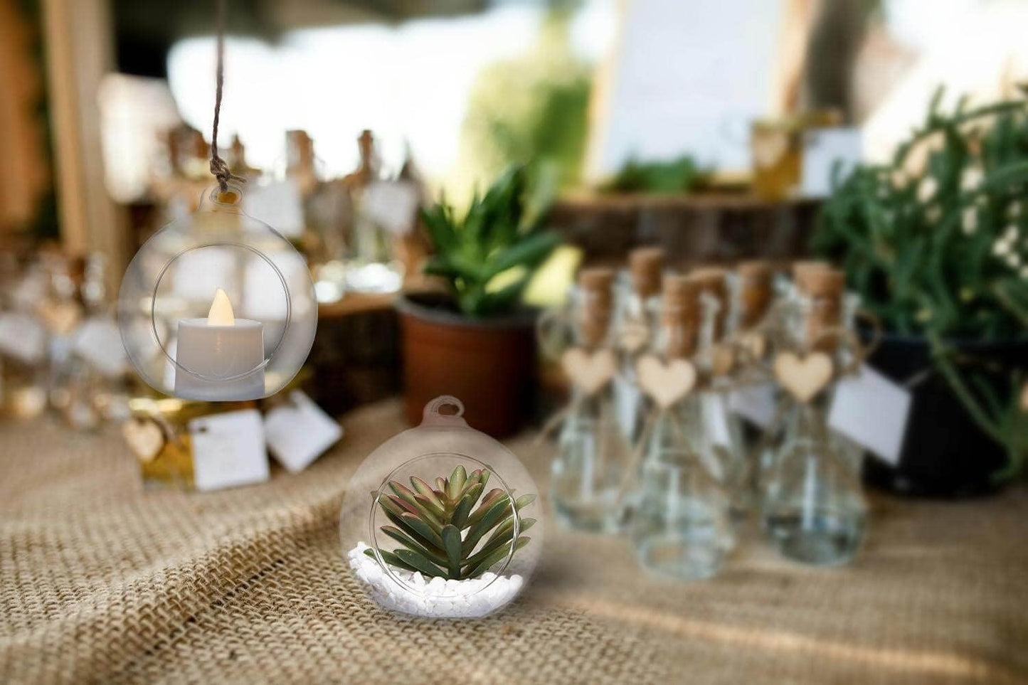 Hanging Glass Candle Holder, Globe Tea Light Holder, Hanging Vase, Flower Plants Terrarium, Glass Orbs Container, Micro Landscape DIY for Home, Office, Wedding (4" 4Pcs)