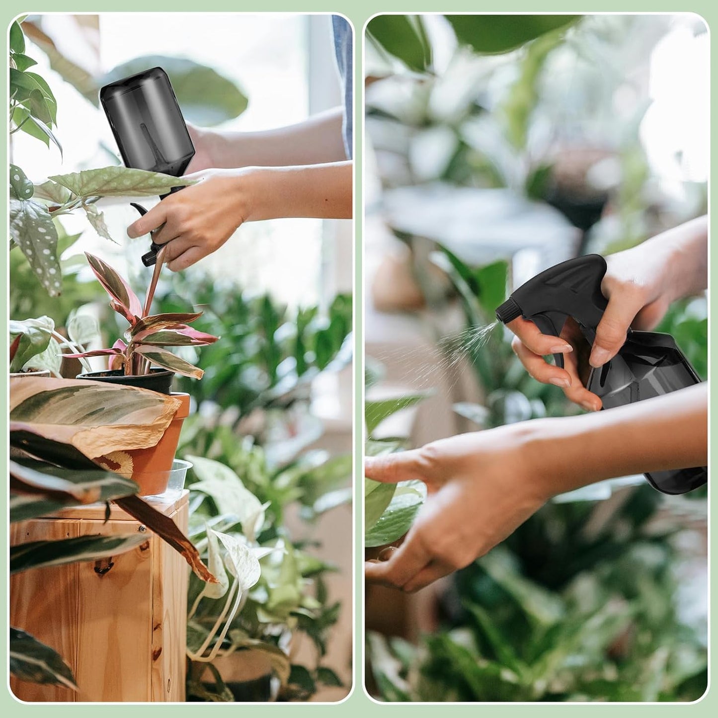 Baderke 2 PCS 360° Spray Bottle, 16 oz Upside Down Spray Bottles, Plastic Spray Bottles is Nice for Plants, Cleaning Solutions, Durable Nozzle w/Fine Mist and Stream Setting (Gray)