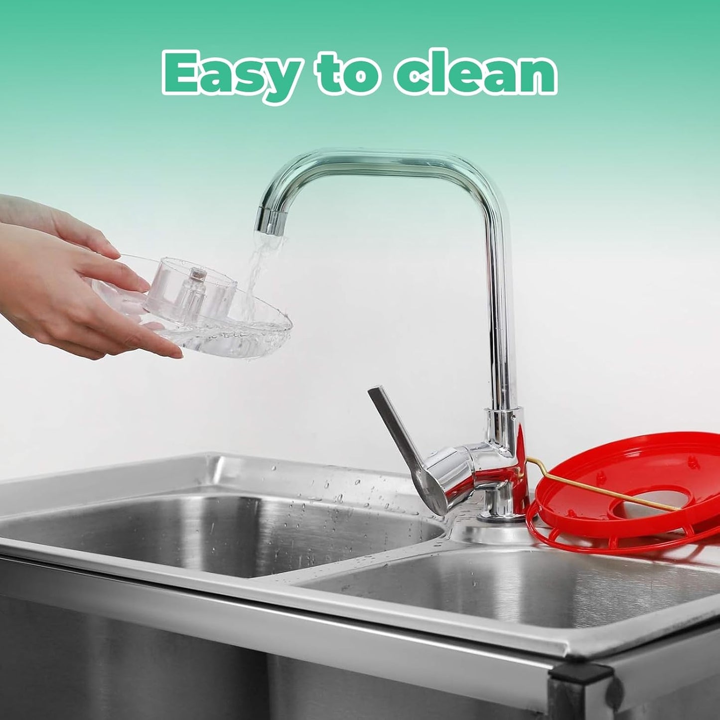 Hummingbird Feeders for Outdoors 12 OZ Bee Proof Plastic Humming Bird Feeder 8 Feeder Ports,with Perch with Ant Moat,Easy to Clean with Cleaning Brushes Red