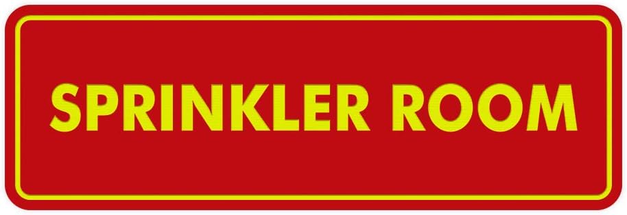 Signs ByLITA Standard Sprinkler Room Sign (Red/Yellow) - Large