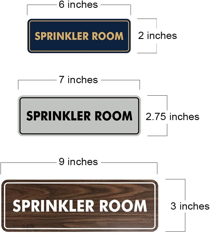Signs ByLITA Standard Sprinkler Room Sign (Brushed Silver) - Large 2 Pack