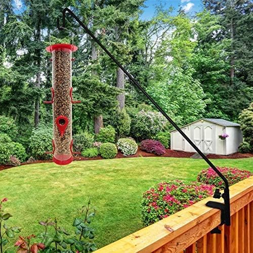 ERYTLLY Extended Reach Deck Hook Wall Pole Wall Mounted Deck Hook Extensible and 43 inch Wall Bracket for Hanging Bird Feeder,Plants,Wind Chimes,Lanterns 2 Packs