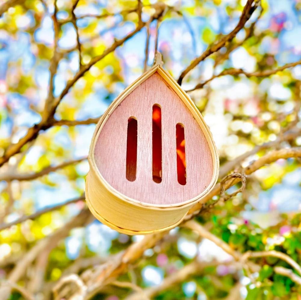Pollinating Palace-Wooden Hanging Butterfly House, Natural Habitat to Attract Butterflies to Your Garden and Yard