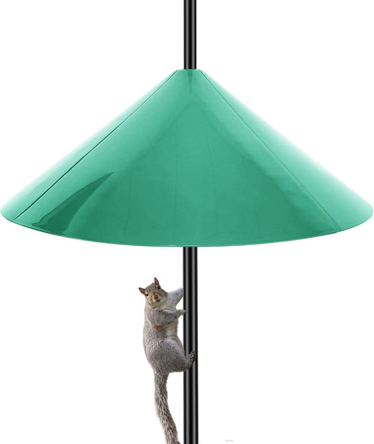 Squirrel Baffle for Bird Feeder Pole, 19-Inch Outdoor Bird Feeder Guard, Squirrel-Proof Birdhouse Baffles, Shepherd's Hook for Outside(LightGreen)