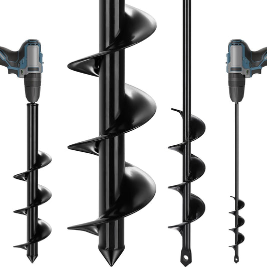Auger Drill Bit for Planting 2 Pack,1.6x16 inch&3.5x16 inch,Auger Drill Bit Suitable for 3/8'' Hex Drill Driver,Garden Spiral Hole and Planter for Bulbs,Fence Posts,and Umbrella Holes