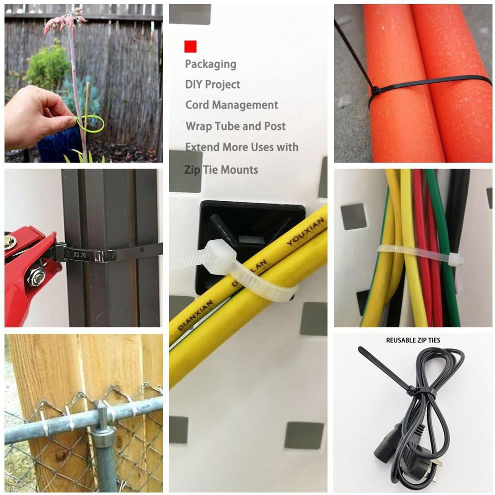 HS Nylon Wire Ties Green Zip Ties 1000 Pieces 18 Lbs Garden Fence Cable Ties 4 Inch,Outdoor Purpose