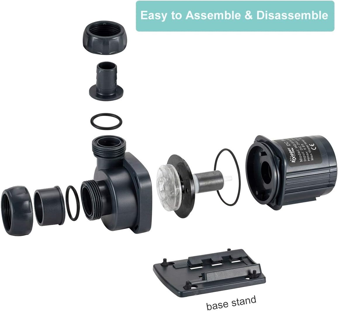 Hygger 1350GPH Quiet Submersible and External 24V Water Pump, with Controller (30%-100% Settings), Powerful Return Pump for Fish Tanks, Aquariums, Ponds, Fountains, Sump, Hydroponics (40W, 13.1ft)