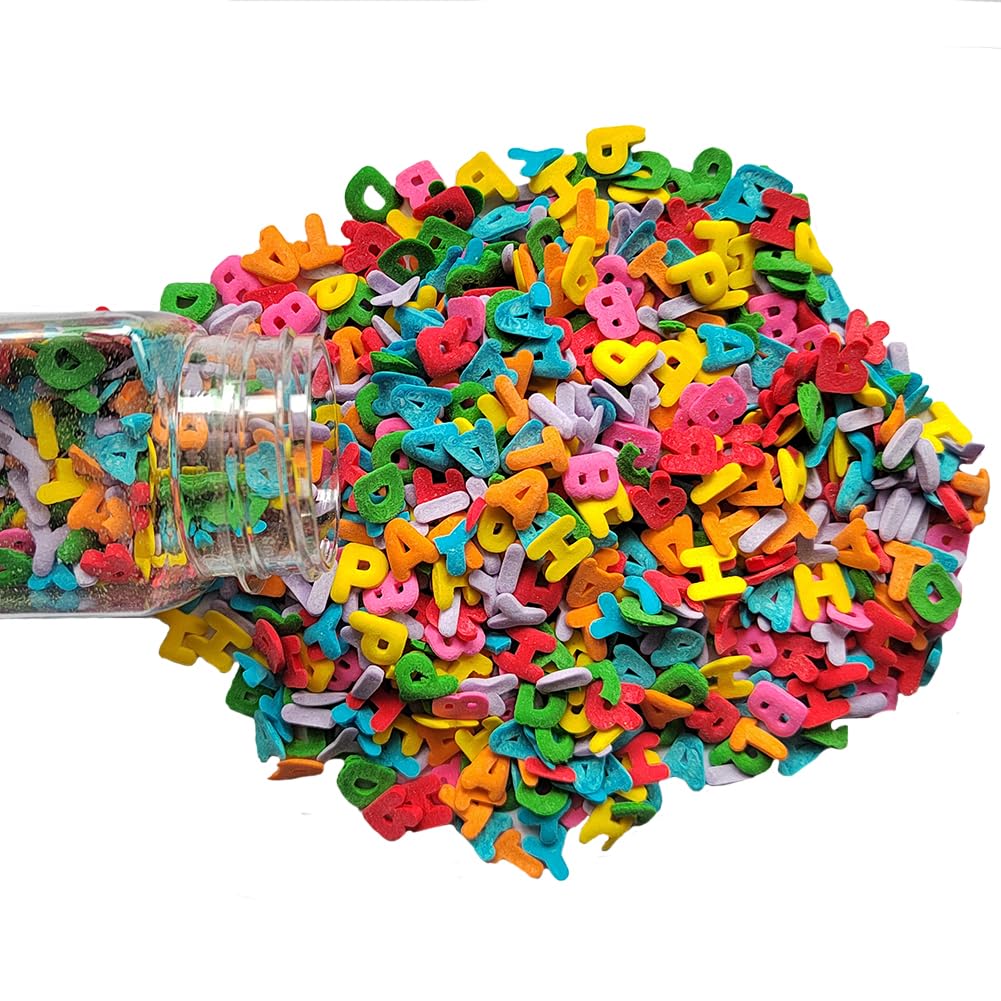 Homankit Happy Birthday Letters for Decorating Happy Birthday Alphabet Sprinkles Ice Cream Sprinkle Sugar Candy Baking Cake Cupcake Toppers Cookie Donut Dessert Decoration 2.47 Ounces (Only Contain Happy Birthday Letters )