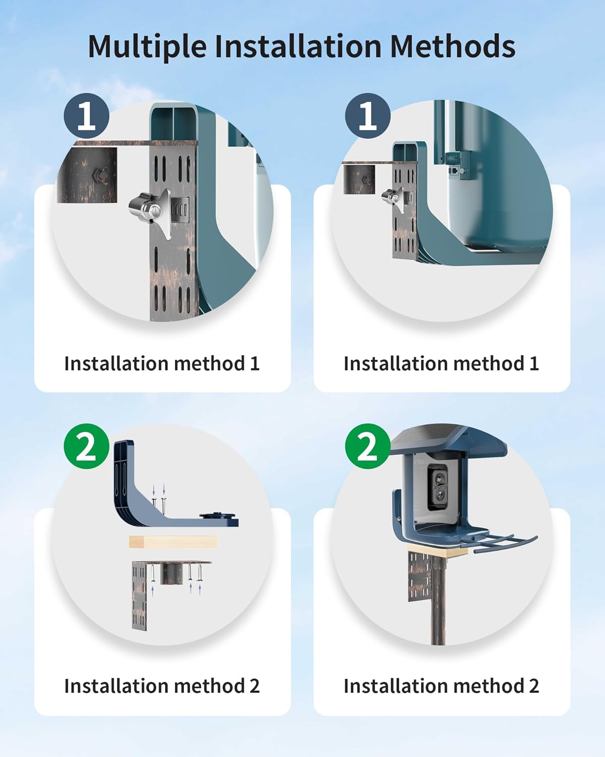 Bird Feeder Pole Stand – 90 Inch Height Feeding Station with 1-Inch Dia Heavy Duty for Hanging Feeders, Bird House Pole Mount Kit for Outdoor, Slip-Fit Connection，Copper Brushed