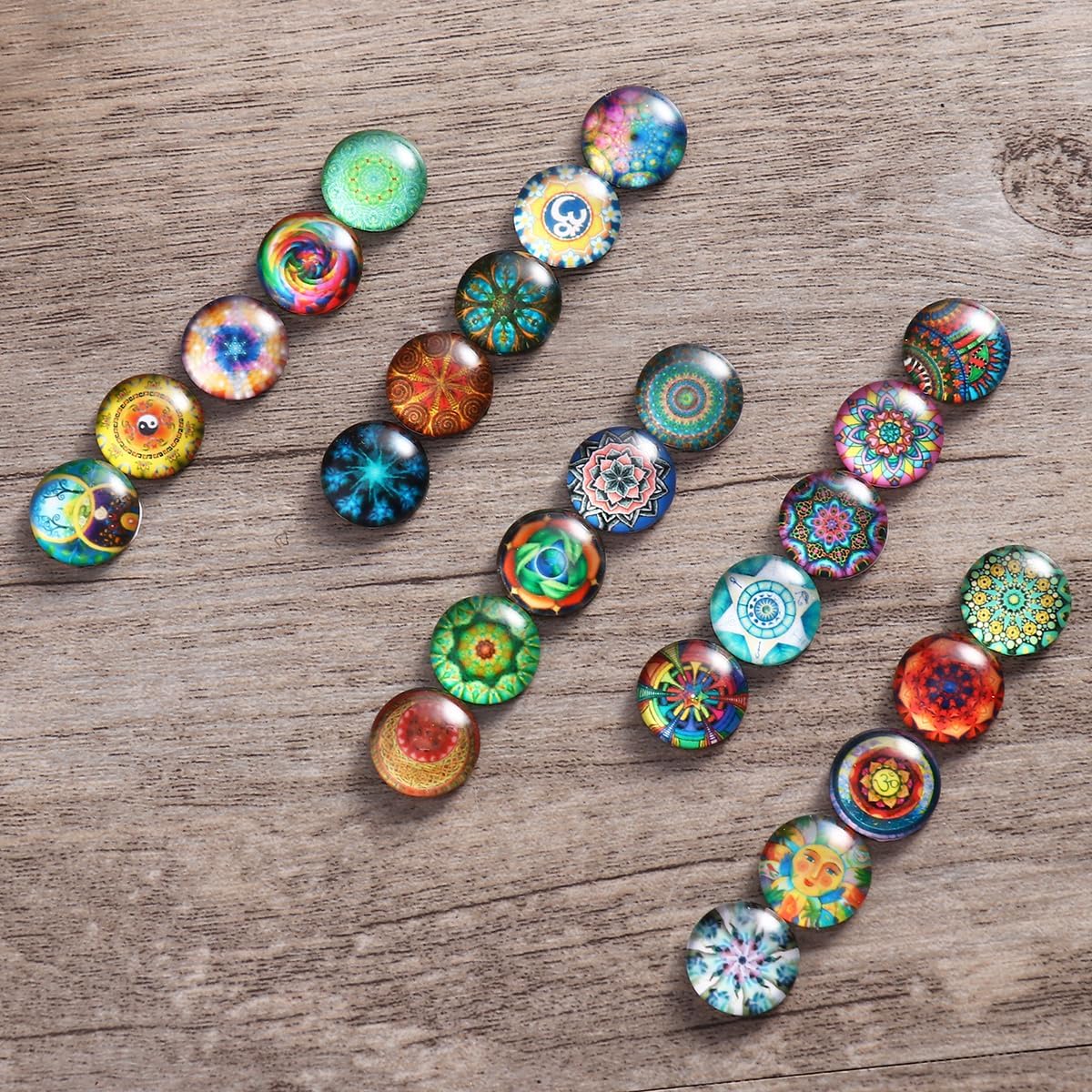 200pcs 12mm Mixed Round Mosaic Tiles for Crafts Glass Mosaic Supplies Flat Marbles,Glass gems for Crafts,Glass Tiles for Jewelry Making