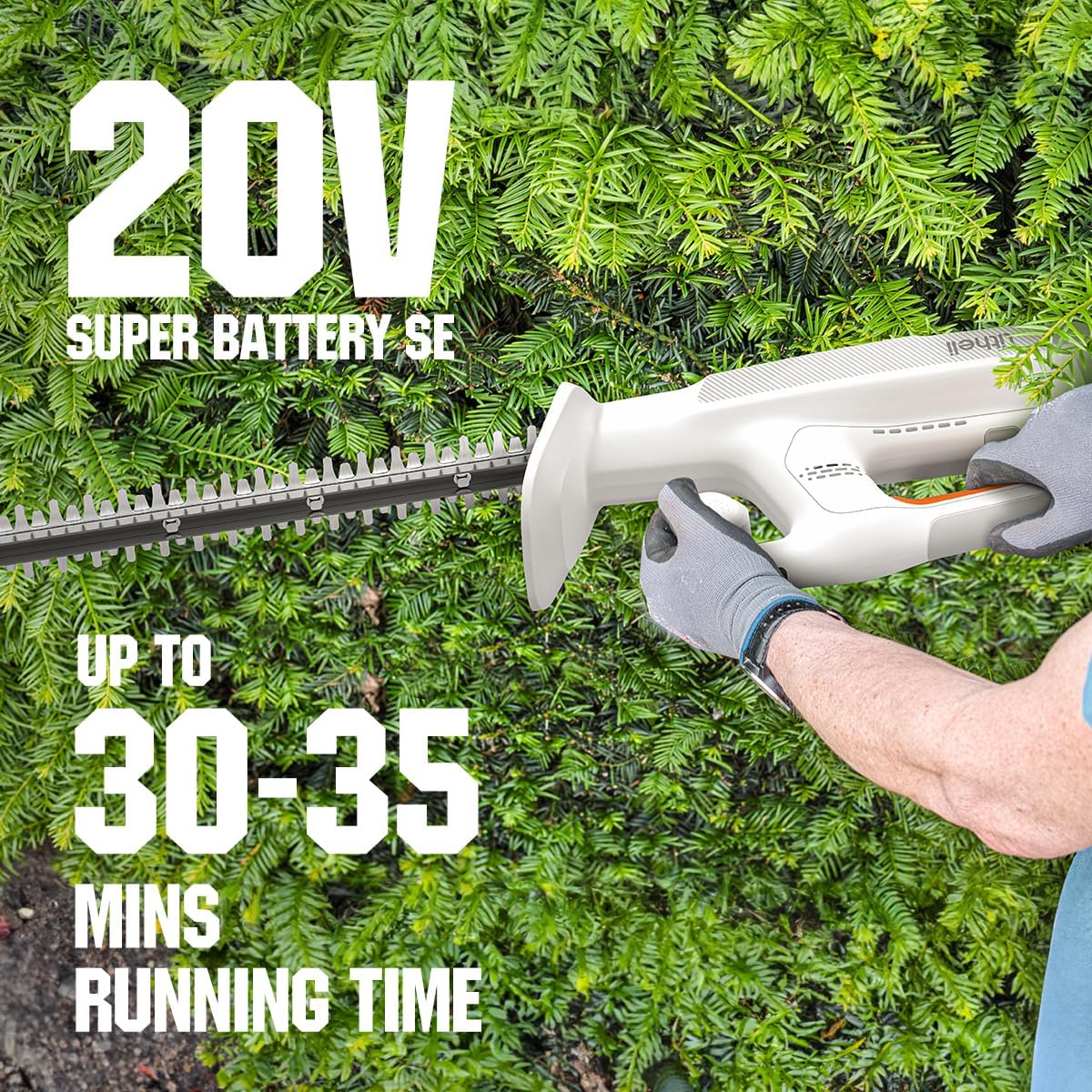 Litheli 20V Cordless Hedge Trimmer 16" (5/8" Cut), Handheld Shrub/Bush Trimmer, Lightweight for Thick Branches & Yard Work,Work with Litheli 20V System (2.5Ah Battery Incl.)