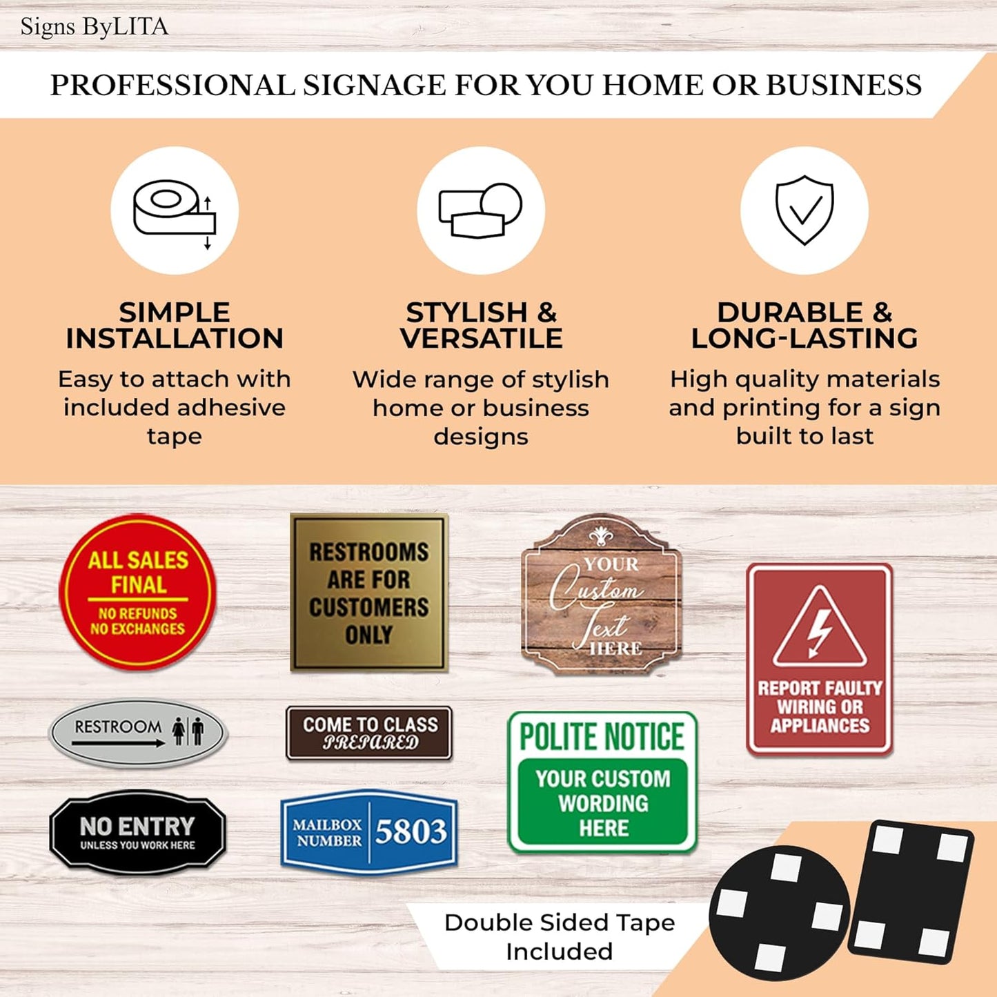 Signs ByLITA Standard Sprinkler Room Sign (Light Grey/Burgundy) - Small 2 Pack