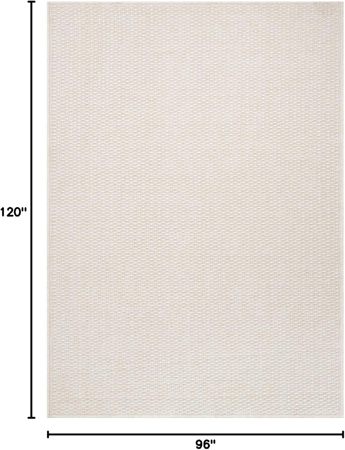 Easy Jute Rug 8x10 Indoor Outdoor Natural Rugs Solid Fiber Rug Woven Area Rug Boho Easy Clean Inside Carpet for Living Room Bedroom Dining Room Hallway or Outdoor Patio Porch (8 X 10 Bone)