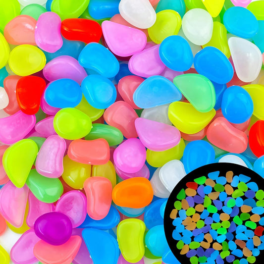 1.4LB 25-27mm Colorful Luminous Stones Fish Tank Glow Rocks Glow in The Dark Rocks Outdoor for Garden Path Walkway Yard Fish Tank Plant Pots