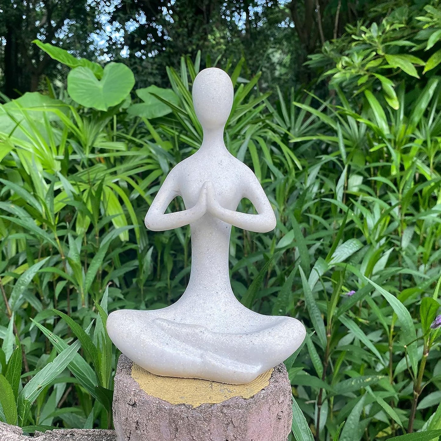 Yoga Figure Figurine Ornament for Home, Zen Buddhist Namaste Yoga Statue Sculpture Indoor & Outdoor Decor for Birthday Mothers Day
