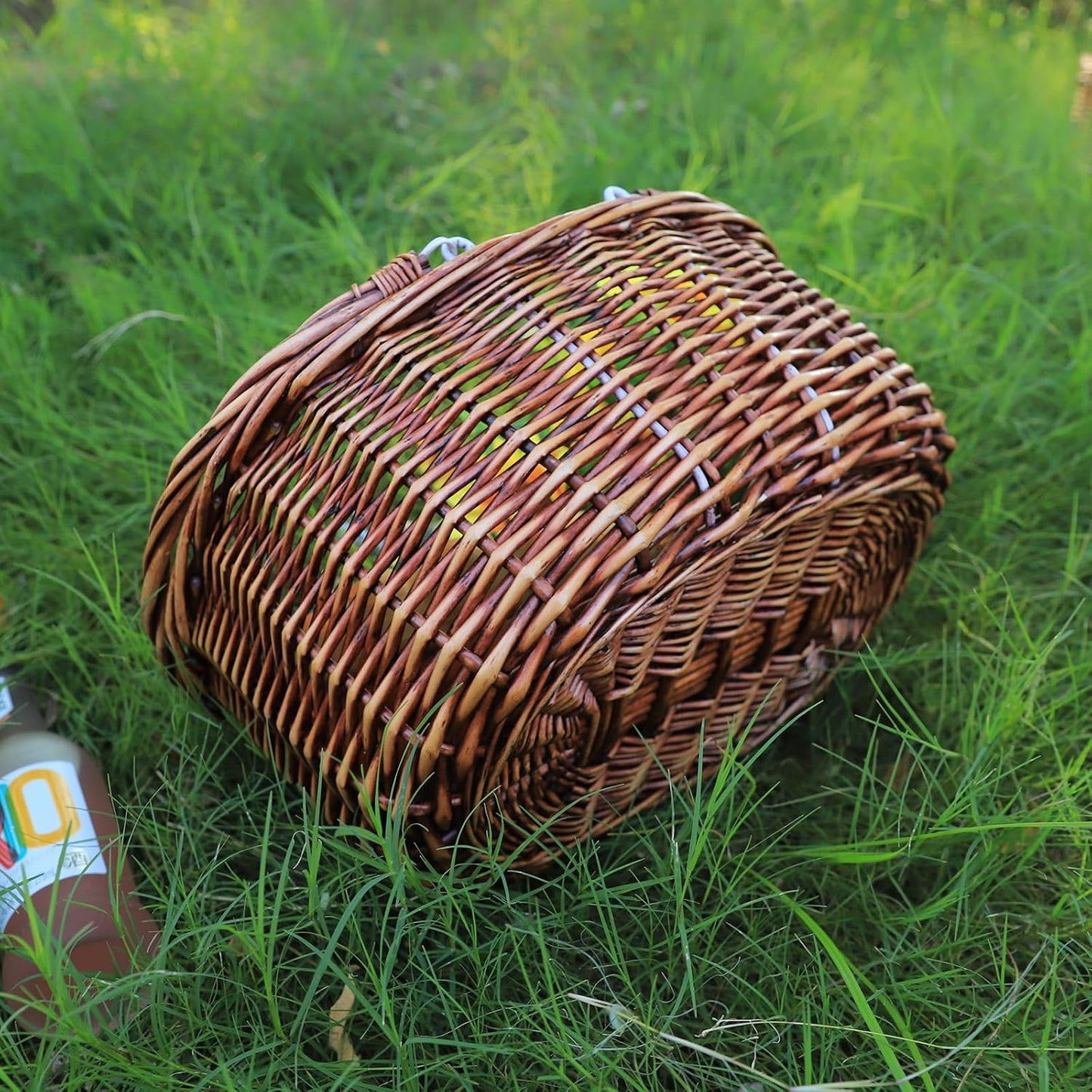 Wicker Picnic Baskets with Handles.Kingwillow. (Brown)