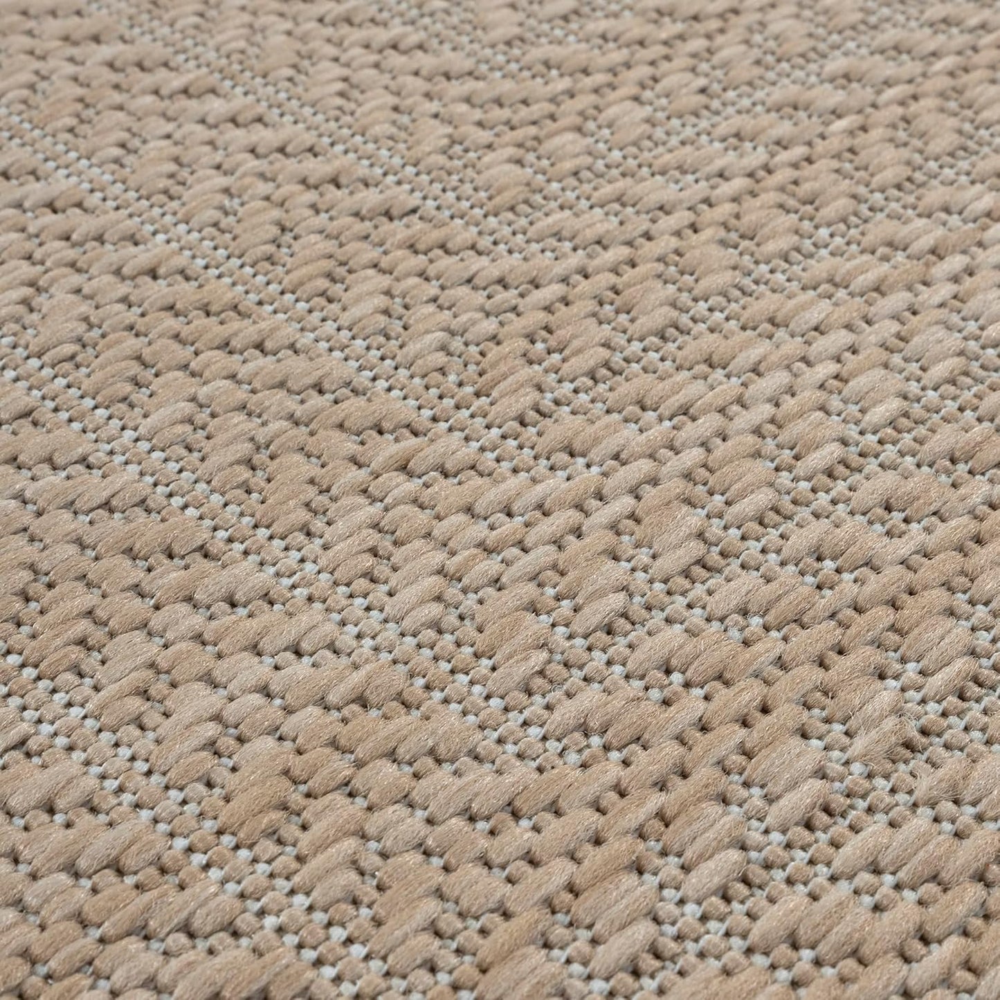 Adiva Rugs Outdoor Indoor Area Rug, Weather Resistant, Easy to Clean, Stain Resistant Floor Mat for Dining Room, Backyard, Deck, Patio (Natural Beige, 2'6" x 7')