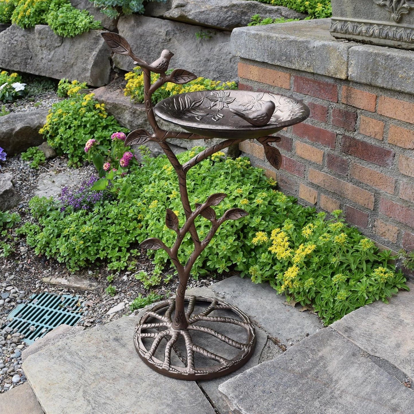 Oakland Living Meadow Bird Bath, Antique Bronze
