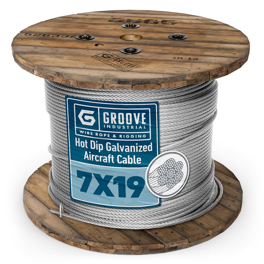 3/8’’ 7x19 Hot Dip Galvanized Aircraft Cable – Steel Wire Rope - 3500 Feet