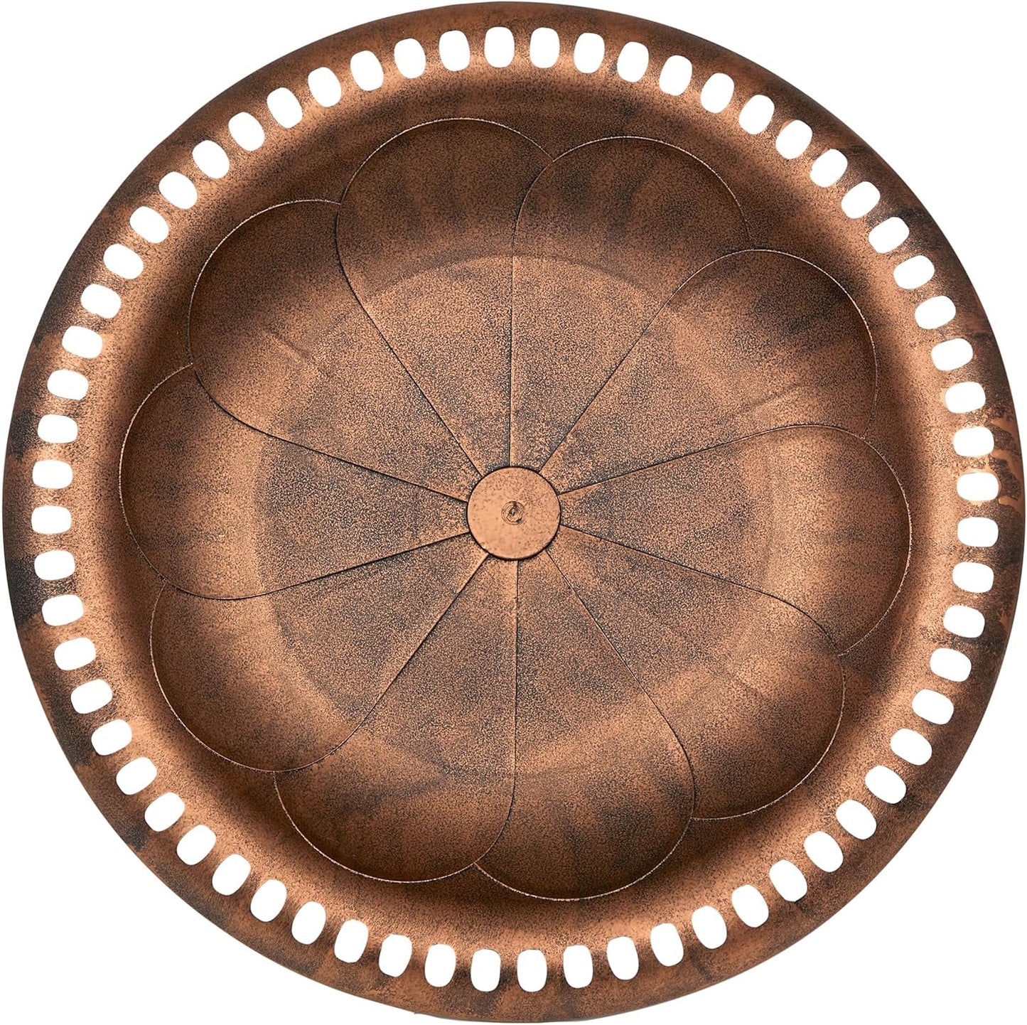 Alpine Corporation TEC116BZ Outdoor Pedestal Birdbath w/Scrollwork Base and Stakes, Elegant Garden Birdbath, 28" H, Bronze